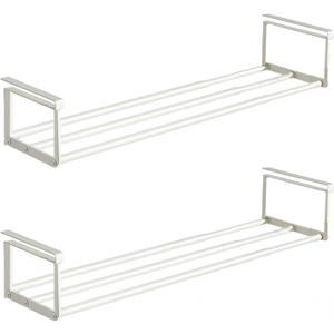 Expandable Shoe Rack Organizer - Adjustable Shoe Rack & Under Cabinet Shelf - for Shoe or Clothing Storage and Organization, Under Shelf Storage (White,2 Pcs)