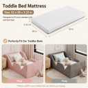 3.15" Crib & Toddler Mattress, 52 x 27.5 in, Standard Crib, Pure White, Standard Crib size