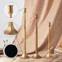 Denique Iron Taper Candle Holder Set of 3, Gold Candlestick Holders 19.3”17” 14” Heightening Decorative Candle Stand Set for Wedding, Dining Table, Home Decoration (Gold)