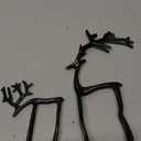 Black Reindeer Christmas Decor, Style Modern Aluminum Alloy Xmas Figurines, Elegant Indoor Holiday Decoration, Table Centerpieces for Mantel Living Room Bedroom Office(A+B)