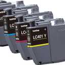 Brother Genuine LC4014PKS Standard Yield 4-Pack Ink Cartridges Includes 1 Cartridge Each of Black, Cyan, Magenta and Yellow
