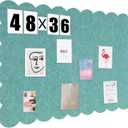 Mooliwe Scalloped Felt Bulletin Board 48 x 36 Inches Foldable Forest Green Pin Cork Board Alternative for Wall, 4' x 3' Trifold Picture Vision Self Adhesive Bulletin Decorative