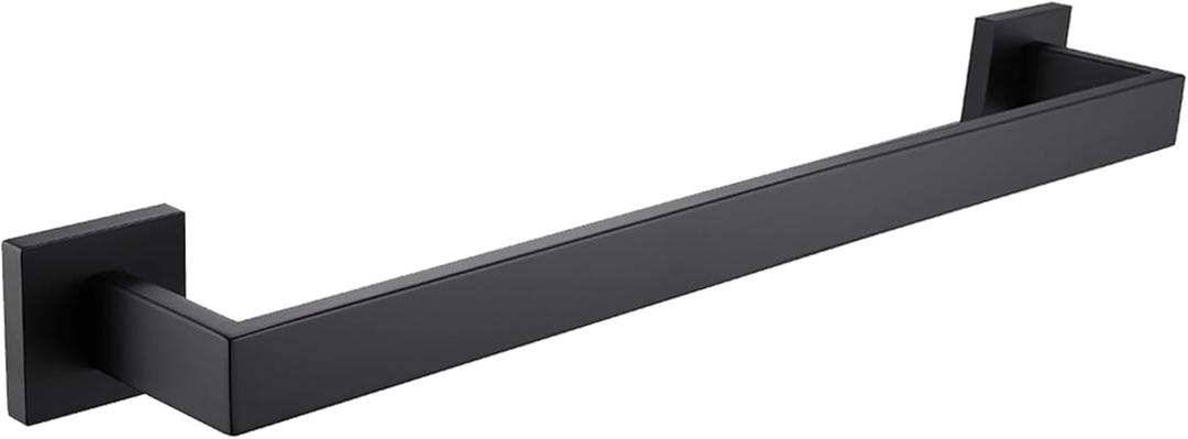 LANC 16 Inche Black Towel Bars for Bathroom Wall Mounted, Total-18 Bath Towel Racks Stainless Steel for Bathroom Kitchen Towel Holder Towel Hanger Towel Rods, Matte Black A8804MB-4P1
