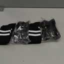 Hryrbay 2 Pairs Kids Soccer Shin Guards and Socks Set Toddler Shin Pads Protective Gear for Boys Girls, Perfect for Play Training or Games Inspired by The World Cup (Small, Black, Black)