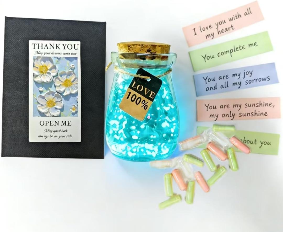 50 Blank Love Notes Memory Jar,Night Light positive jar,To My Mom Birthday Gifts Sentimental Keepsake,Meaningful Present for Women