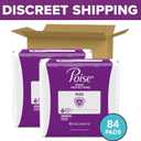 Poise Incontinence & Postpartum Pads for Bladder Leaks, 5 Drop Maximum Absorbency, Long Length, 84 Count, Packaging May Vary