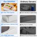 Cold Food Buffet Server 9.6Qt (6 Pans1.6Qt) with Ice Packs for Salad Pizza Sauce Colded Serving Trays Condiments Containers for Parties Buffet, 21x13x13 inches