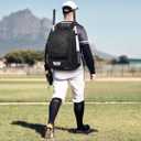 DAFISKY Baseball Bag Softball Backpack - Youth Adult T Ball Bat Equipment Bag with Bat Helmet Holders, Shoe Compartment