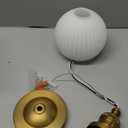 Industrial Globe Semi Flush Mount Pendant Ceiling Light with White Glass Lampshade, Vintage Close to Ceiling Light Fixture for Porch, Hallway, Entryway, Kitchen, Bedroom, Hotel (Brass)