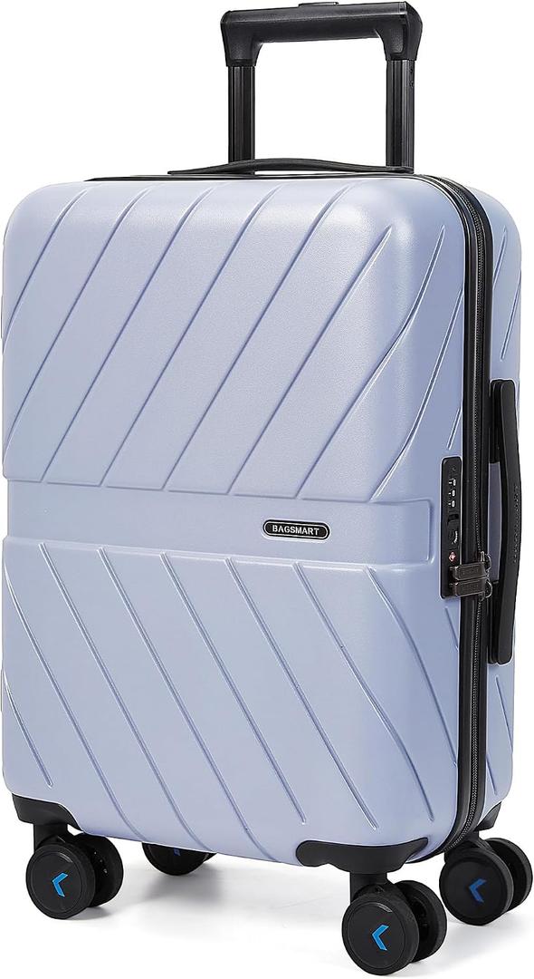 BAGSMART Carry On Luggage 22x14x9 Airline Approved, Lightweight Carry On Suitcase, Hard Shell Luggage with Spinner Wheels, 20 Inch Rolling Suitcases, Purple