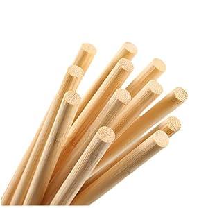 HOPELF 10PCS Dowel Rods - 3/8 x 48 Inch Bamboo Sticks - for Crafts, Hardwood & Wooden Rods Assortment