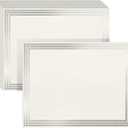 50 Sheets Silver Foil Certificate Paper for Printing - Customizable Blank Cardstock with Border for Graduation Diploma, Achievement Awards, Recognition Documents (8.5 x 11 in, Ivory) (Ivory)