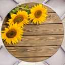 Round Tablecloth Sunflower Round Outdoor Tablecloth with Elastic Fitted Tablecloths Table Cover for Tables Waterproof Reusable Table Cloth for Indoor and Outdoor (44-48in)