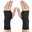 MGANG Wrist Support Sleeves, 1 Pair Wrist Compression Gloves for Unisex, 20-30 mmHg Wrist Brace Support for Carpal Tunnel, RSI, Tendonitis, Sprains, HandInstability, Pain Relief, Black L