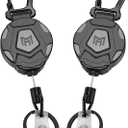 MNGARISTA 2-Pack Retractable Keychain, Heavy Duty Carabiner Badge Holder, Tactical ID Badge Reel with 31.5 Steel Retractable Cord, 8.0 oz