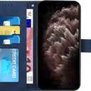 Wallet Case for Samsung Galaxy S24 Ultra, Galaxy S24 Ultra Case with Card Holder Leather Flip Case with Kickstand Magnetic Protection Compatible with Samsung Galaxy S24 Ultra Smile Blue