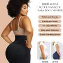 SHAPELLX Shapewear Tummy Control Fajas Colombianas Moldeadoras Butt Lifting Shapewear Shorts For Women With Zip Closure (Black, L)