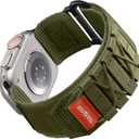 Bandletic Nylon Band Compatible with Apple Watch Ultra 3/Ultra 2 Bands for Men 49mm 46mm 45mm 44mm 42mm(Series 3), Rugged Tactical Sport Loop for iWatch Series 11 10 9 8 7 6 5 4 SE 3 2 1, L-Army Green