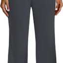 Dress Pants Women High Waisted, Straight Business Casual Trousers Stretchy Work Slacks with Pockets (Medium, Gray)