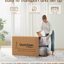 Vamcheer U Shaped Cloud Couch, Utra Soft Sectional Couch with 2 Movable Ottoman, Deep Seat Modular Sofa for Living Room, Bedroom, Office, No Assembly Required, Grey