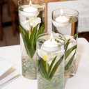 12 Pack Glass Cylinder Vases 8 Inch Tall Clear Flower Vase for Centerpieces, Hurricane Floating Candle Holder Wedding Decorations, Floral Vase Bulk for Table Shelf Party Home Deco (8 x 3.35 Inch)