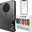 Air Wallet, Minimalist Wallet with Built in Airtag Chip, RFID Blocking Credit Card Holder, Slim Wallet For Men, Compatible with Apple Find My iOS Only, Detachable Money Clip (gray) (gray)