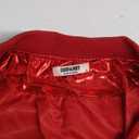 COOFANDY Men's Metallic Jacket 70s Disco Party Varsity Jacket Zip-up Baseball Bomber (Red, S)