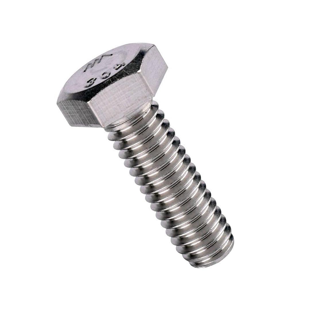 1/4-20 x 1 Hex Bolt (1/2" to 3"),External Hex Head Screw, Fully Threaded, 304 Stainless Steel 18-8, 20Pcs