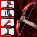 HYES Bow and Arrow for Kids, LED Light Up Archery Set with 12 Suction Cup Arrows, 1 Hanging Target, 3 Score Targets & 1 Quiver, Indoor Outdoor Sport Gifts for Boys Girls Ages 4-12, Black