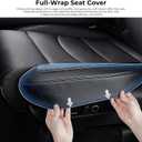 1 Pack Nappa Leather Car Seat Extender Leg Support Cushion for Tesla | for Model 3 2017-2023 Model Y 2020-2025 Accessories, Memory Foam Full Wrap Front Seat Cover for Long Driving Leg Rest (Black)