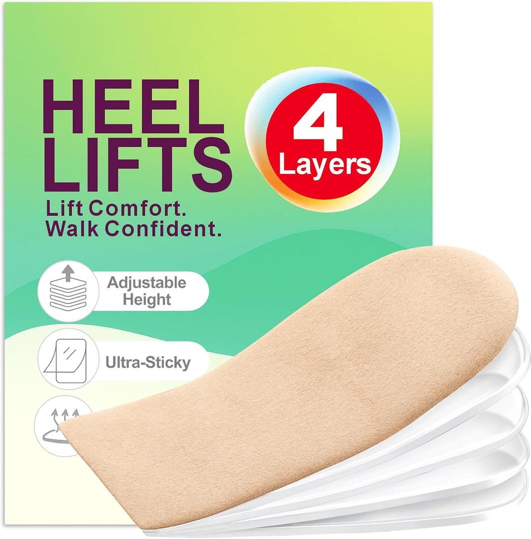 Heel Lifts for Women Shoe Lifts for Women Heel Pads and Heel Inserts for Heel Pain Relief Adjustable Heel Lift Pack of 24 Layers: S - Women's 4.5-9.5Men's 6-8.5