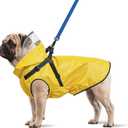 Dog Raincoat: Dog Rain Jacket with Reflective Harness & Removable Hood | Waterproof Dogs Rain Coat Poncho for Dogs Puppies (Yellow - M)