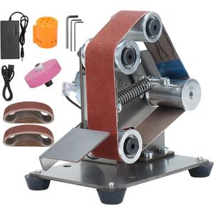 Mini Electric Belt-Sander Knife-Sharpener Sanding Machine - Small Bench Grinder Kit 7 Speed Adjustable Power Polisher DIY Polishing Grinding Tool For Knife Making, Wood Metal Working, Handcraft