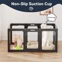 Jalove Acrylic Dog Playpen Indoor, 24 H Plastic Pet Playpen with Door, Clear Pet Play Pen for Puppy Cat Rabbit Ferret, Easy Assemble Dog Pen, Preferable for Small Cage, Black 10 PCS