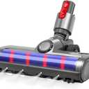 Upgraded Soft Roller Brush Hard Roller Brush Compatible with Dyson V7 V8 V10 V11 V15 Cordless Stick Vacuum Cleaners Carpet Hardwood Floor Head Replacement (With Wheels)
