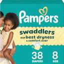 Pampers Swaddlers Diapers, Size 8 (30+ lbs), 38 Count, Absorbent, Keeps Baby Dry and Comfortable, Skin Safe Disposable Baby Diaper