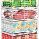 iSPECLE 4 Pack Freezer Organizer Bins, Adjustable Wire Baskets for 10 to 20 Cu.Ft Chest Freezer, Stackable Storage with Handles, Deep Freeze Organizer for Meat & Vegetables, White