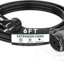 6FT Waterproof Outdoor Extension Cord,IPX6 Waterproof,Cold Weather & Fireproof,Heavy Duty 3 Prong Cable,18AWG 125V 10A,FCC/ETL Certified