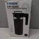 Takeya Glass Cold Brew Coffee Maker for Iced Coffee, Airtight Pitcher, Premium Quality, 2 Quart, Black Lid and Handle