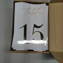 Gold Mirrored Acrylic Wedding Table Numbers 1-20 Set, Self-Standing Modern Arched Signs for Reception Seating, Anniversary & Bridal Shower, Elegant Wedding Decor (5x7 Inches)