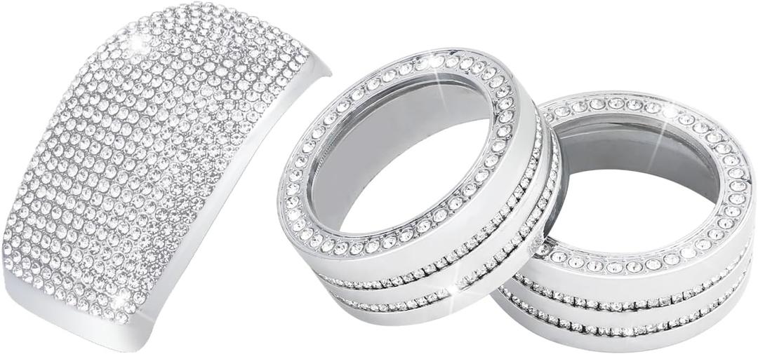 1797 Bling Accessories fit for Toyota RAV4 2024 2023 2022 2021 2020 2019 Interior AC Air Conditioning Gear Shift Knob Covers Crystal Decoration Pack of 3