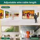 16 Pcs Picture Rail Hanging System,Picture Rail Hooks Molding Hooks Picture Rail Hangers,Adjustable Picture Wire Hooks Kit with 3ft (1 m) Length Cable with Loop,Picture Hanging Kit