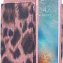 2 x CheapSunday ID Card Holder for Back of Phone Leather Phone Wallet Stick On with Stand Flip Waterproof Leather Adhesive Wallet for Most Cellphones (Leopard Small)