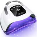 Wisdompark 320W UV LED Nail Lamp, Nail Dryer for Gel Polish with 72Pcs Lamp Beads and Automatic Sensor/4 Timer Setting Professional Nail Art Tools (Black)