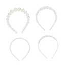 4Pcs Pearl Headbands for Women Elegant Bridal Hair Accessories for Weddings Vintage Handmade Design for Parties Proms and Special Occasions