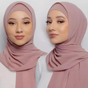 Niiyyjj Chiffon Hijabs With Inner Caps Sets Muslim Women Hijab Headscarf Shawl Scarves Underscarf