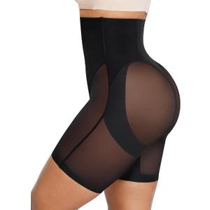SHAPELLX Shapewear Tummy Control High Waist Shaping Butt Lifting Shorts Cincher Girdle Womens Body Shaper Panties (X-Large, Black)