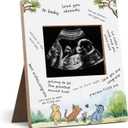 Baby Shower Sign Picture Frame - Sonogram Picture Frame & Guest Book Frame - Cute Animals Decor for Baby Shower Party Supplies - Gender Reveal (frame-bear-03)
