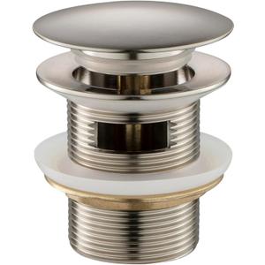 WOODBRIDGE Pop-up Drain for Freestanding Bathtub, with stainless steel Overflow, Brushed Nickel Finish, Bathtub Drain Stopper Kit Fits Most Free Standing Tubs