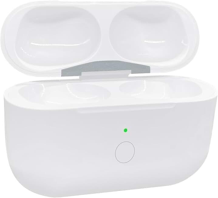Replacement Wireless Charging Case Compatible with Airpods Pro 2nd & 1st Generation (USB-C), Charger Case Only with Bluetooth Pairing Sync Button - No Earbuds (White) Model 610